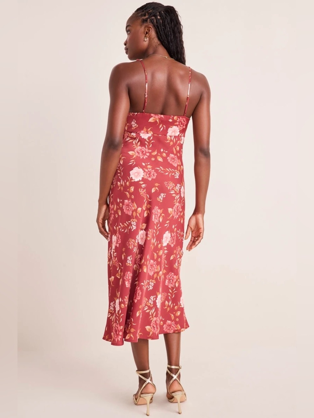 Francesca's Rose Red Floral Slip with Lace Detail - Picture 3 of 13